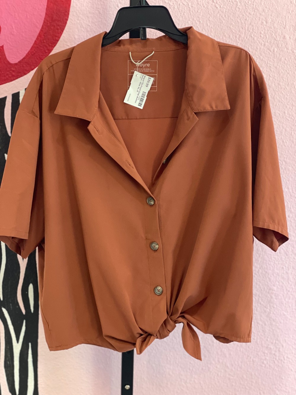 Wayre Tie Front Crop Button Down