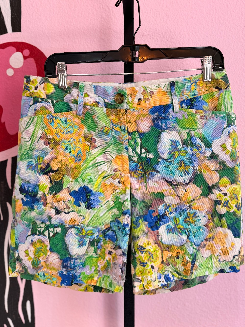 Lands End Floral Mid Rise Shorts