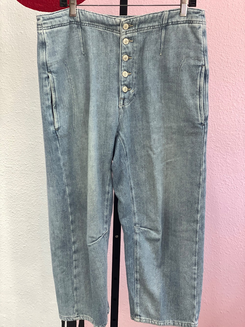 We the Free Textured Barrel Leg Jeans
