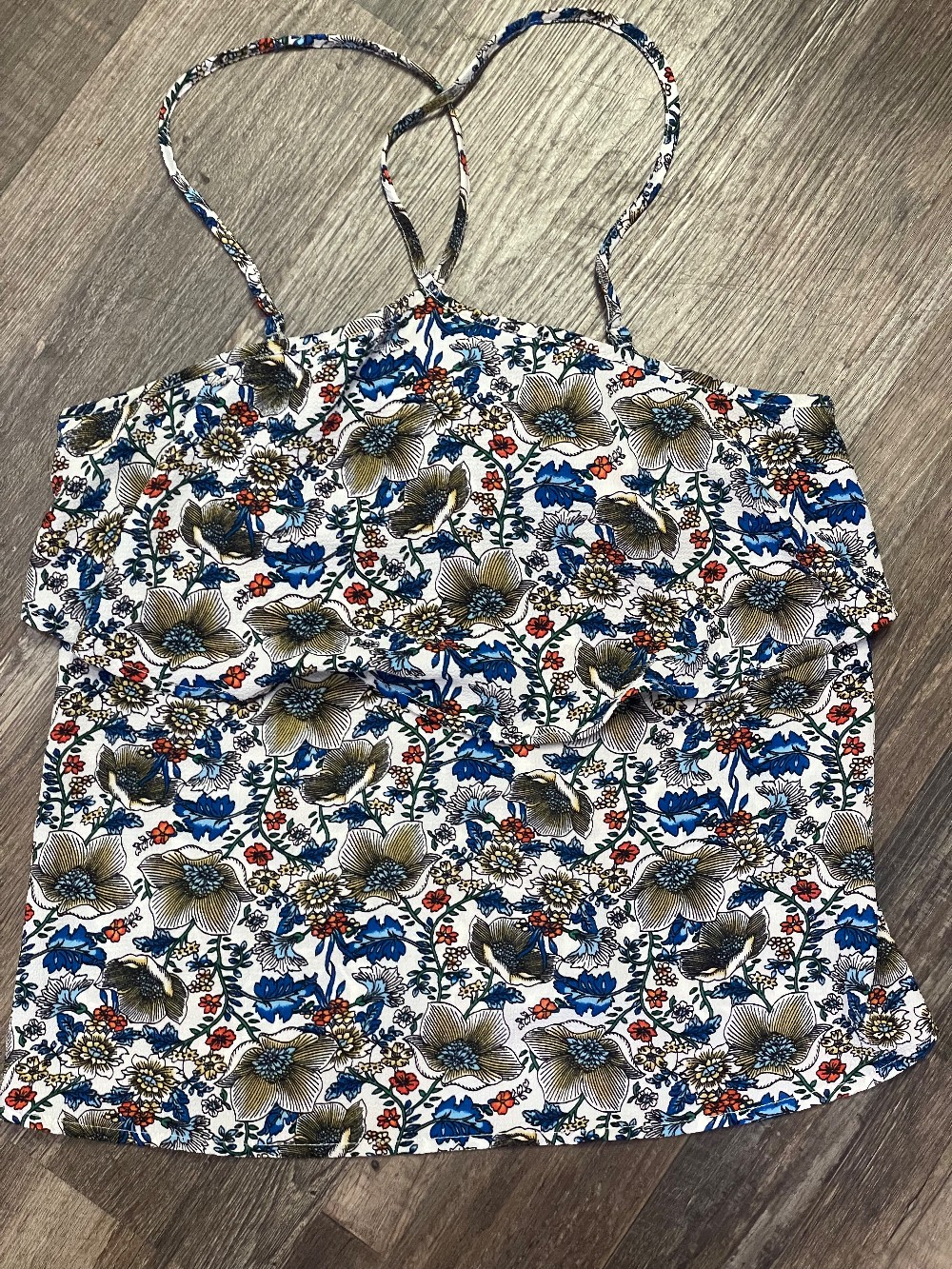 Lily White Strappy Floral Tank