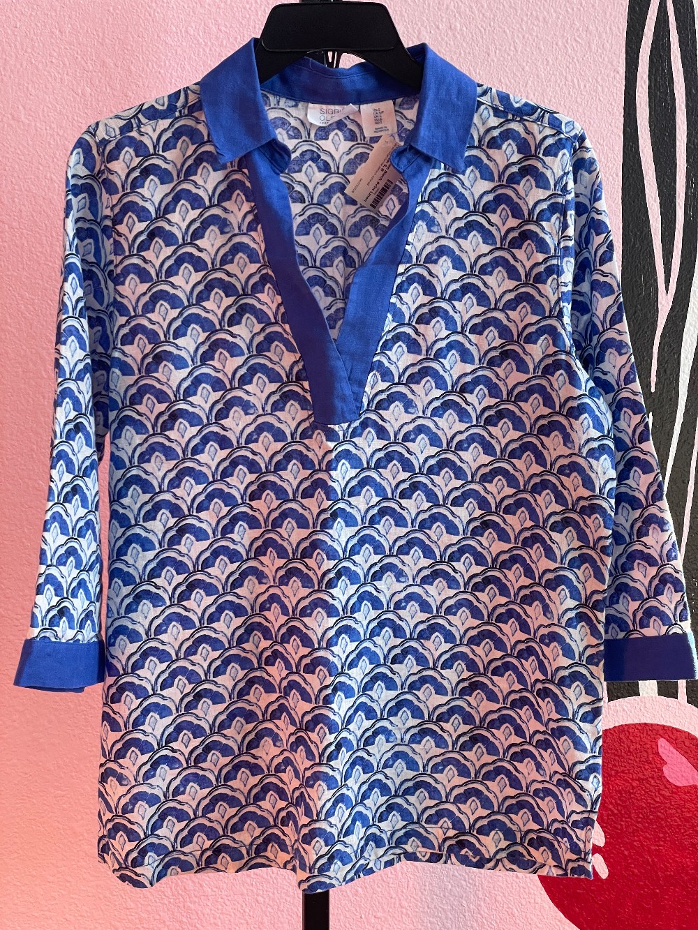 Sigrid Olsen Block Print Linen Top