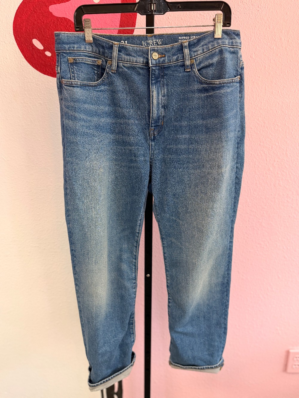 J Crew Nipped Straight High Rise Jeans