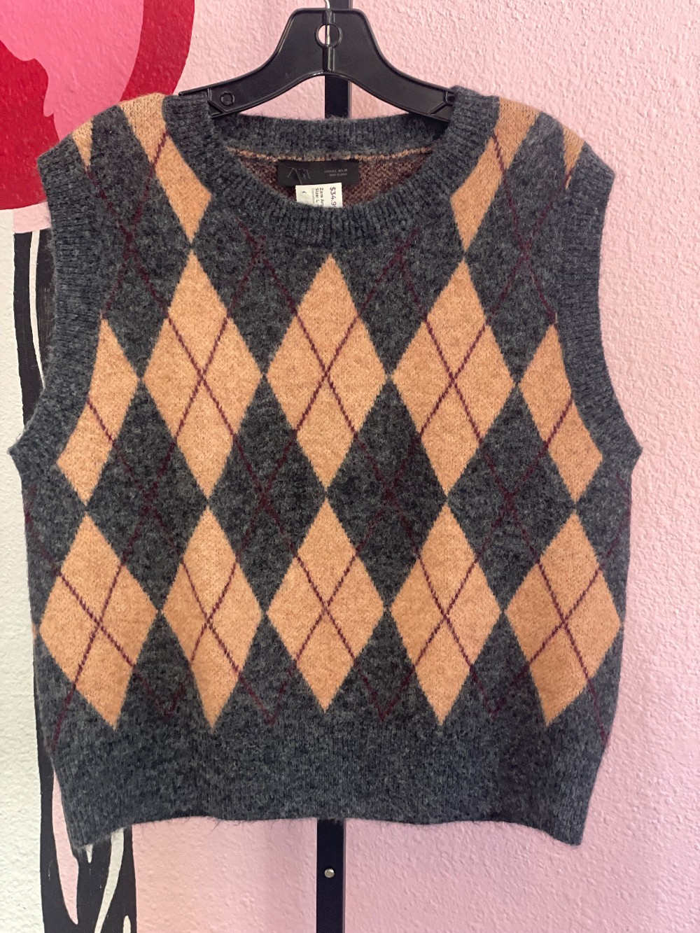 Zara Argyle Sweater Vest