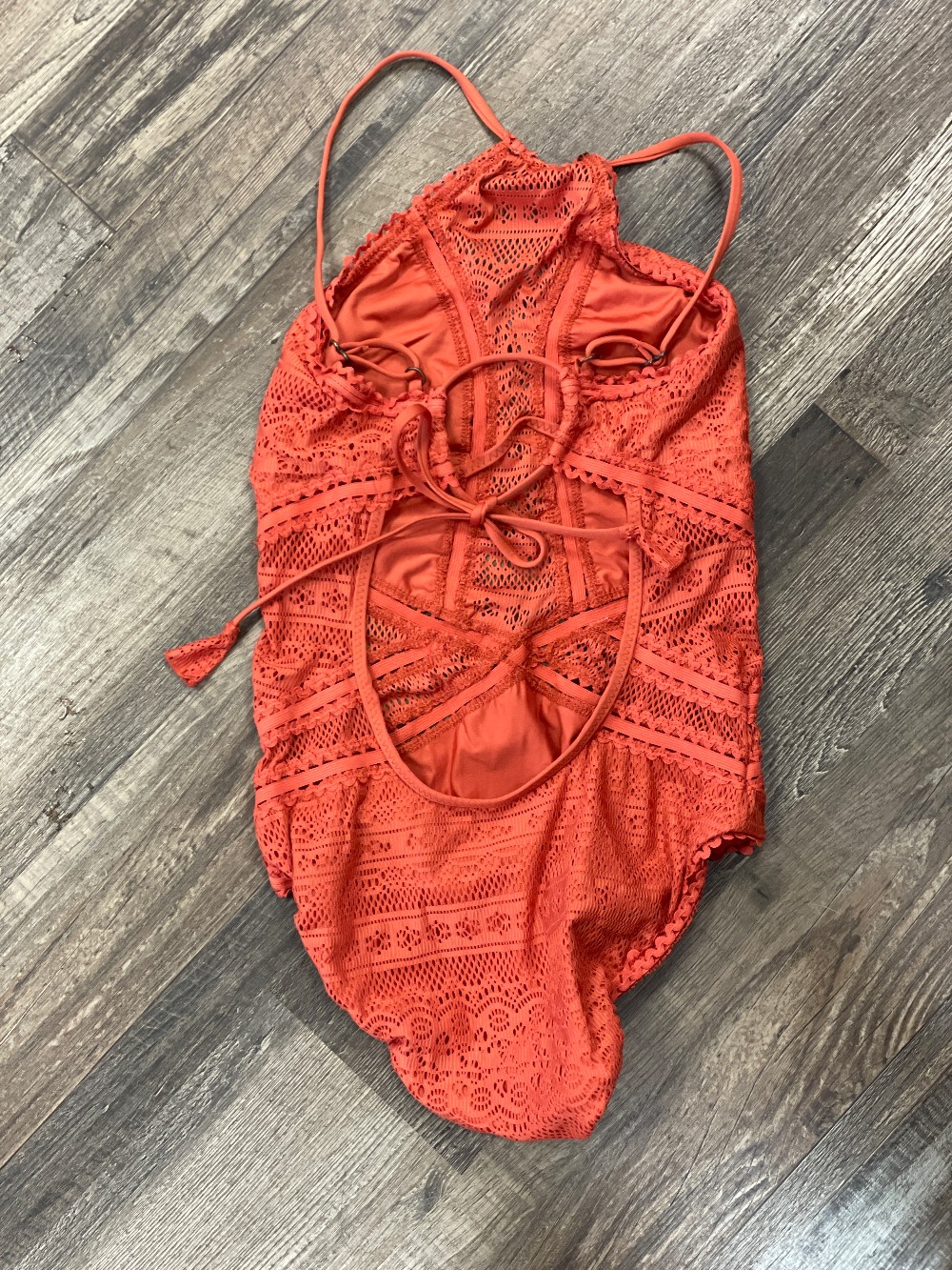 Becca Eyelet Halter One Piece Swim