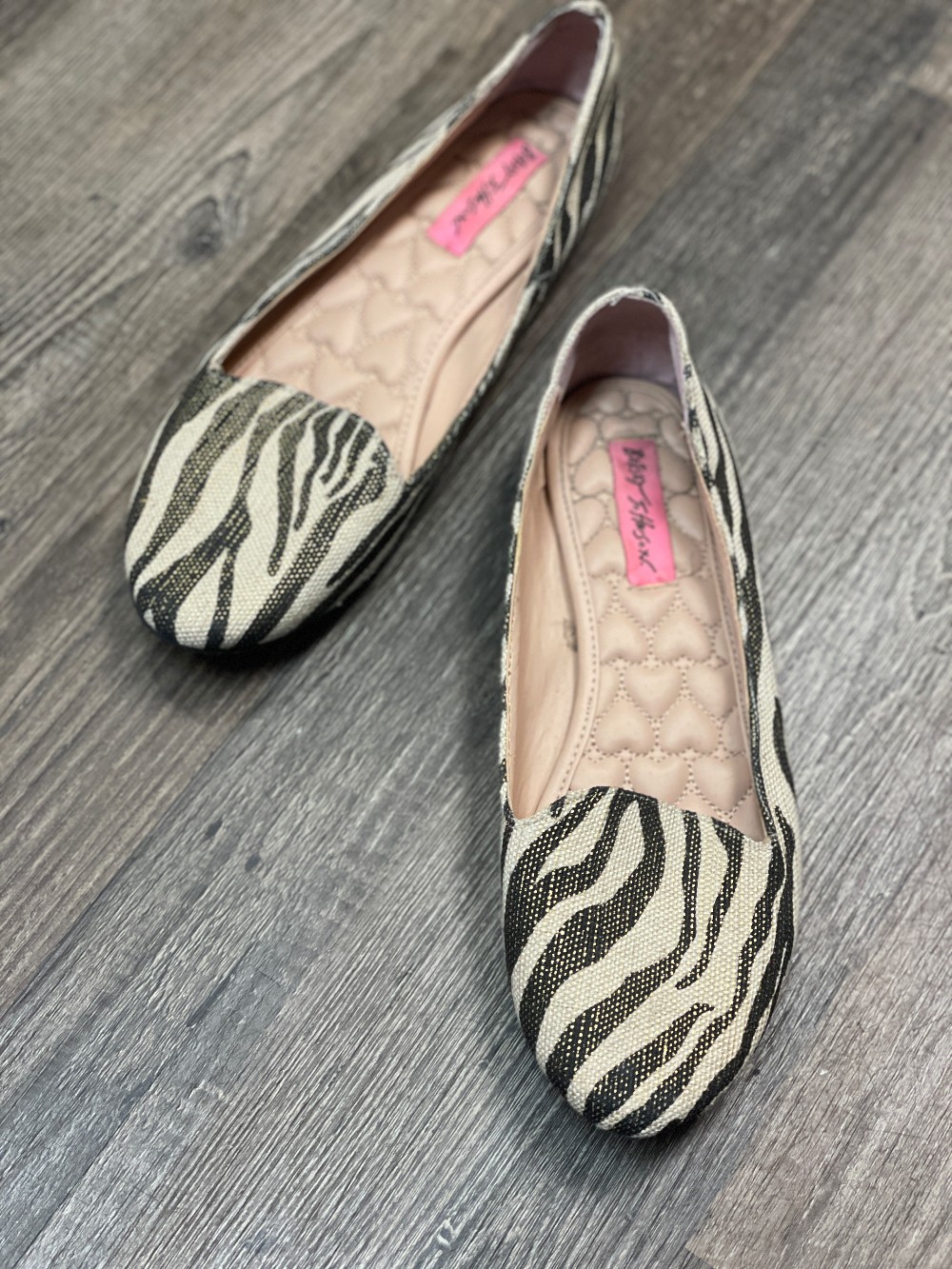 Betsey Johnson Brittney Zebra Print Loafers