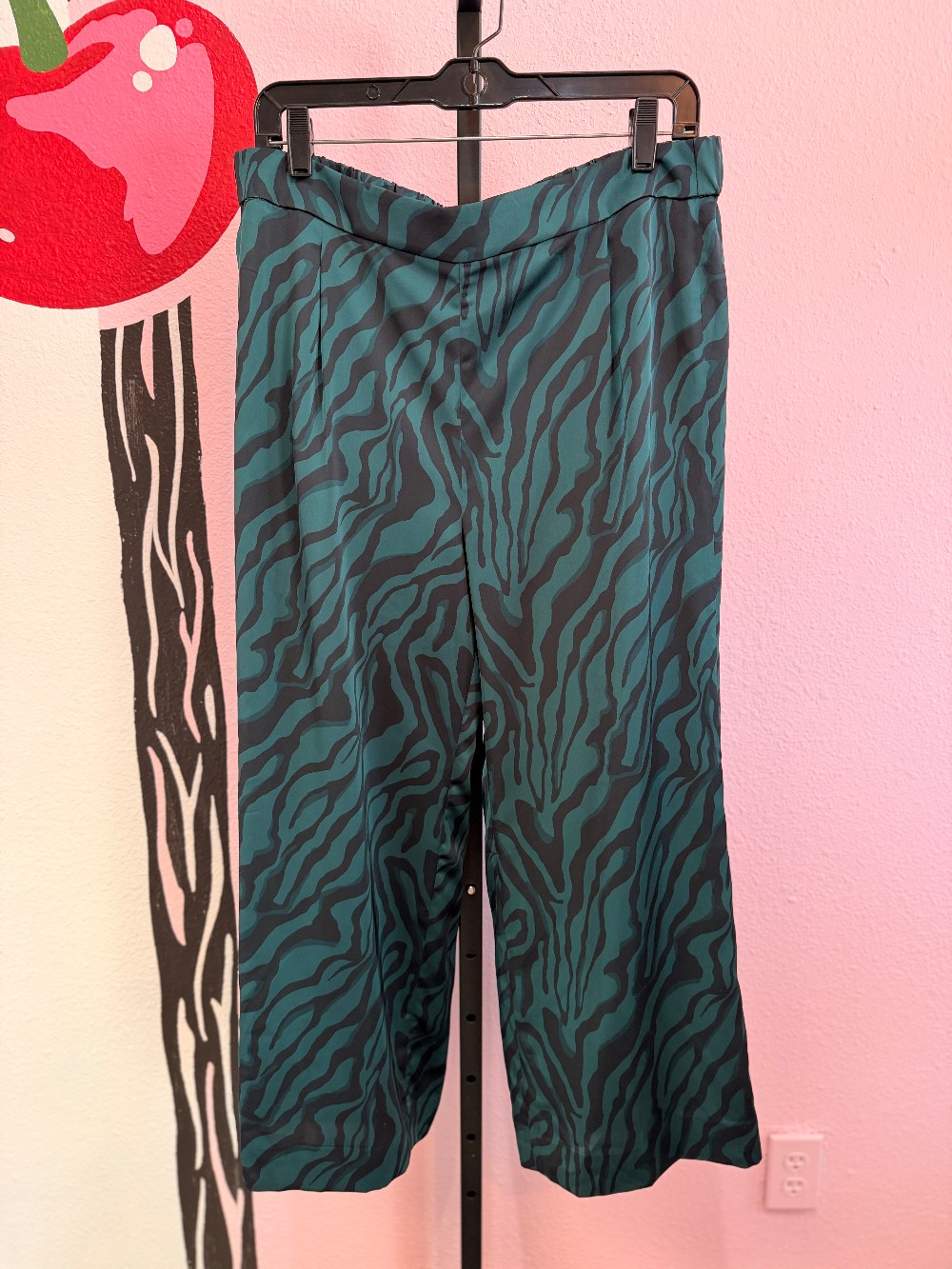 J Crew Satin Zebra Wide Leg Pant