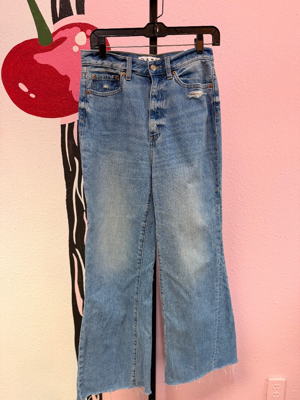 Daze Wide Leg Raw Hem Jeans