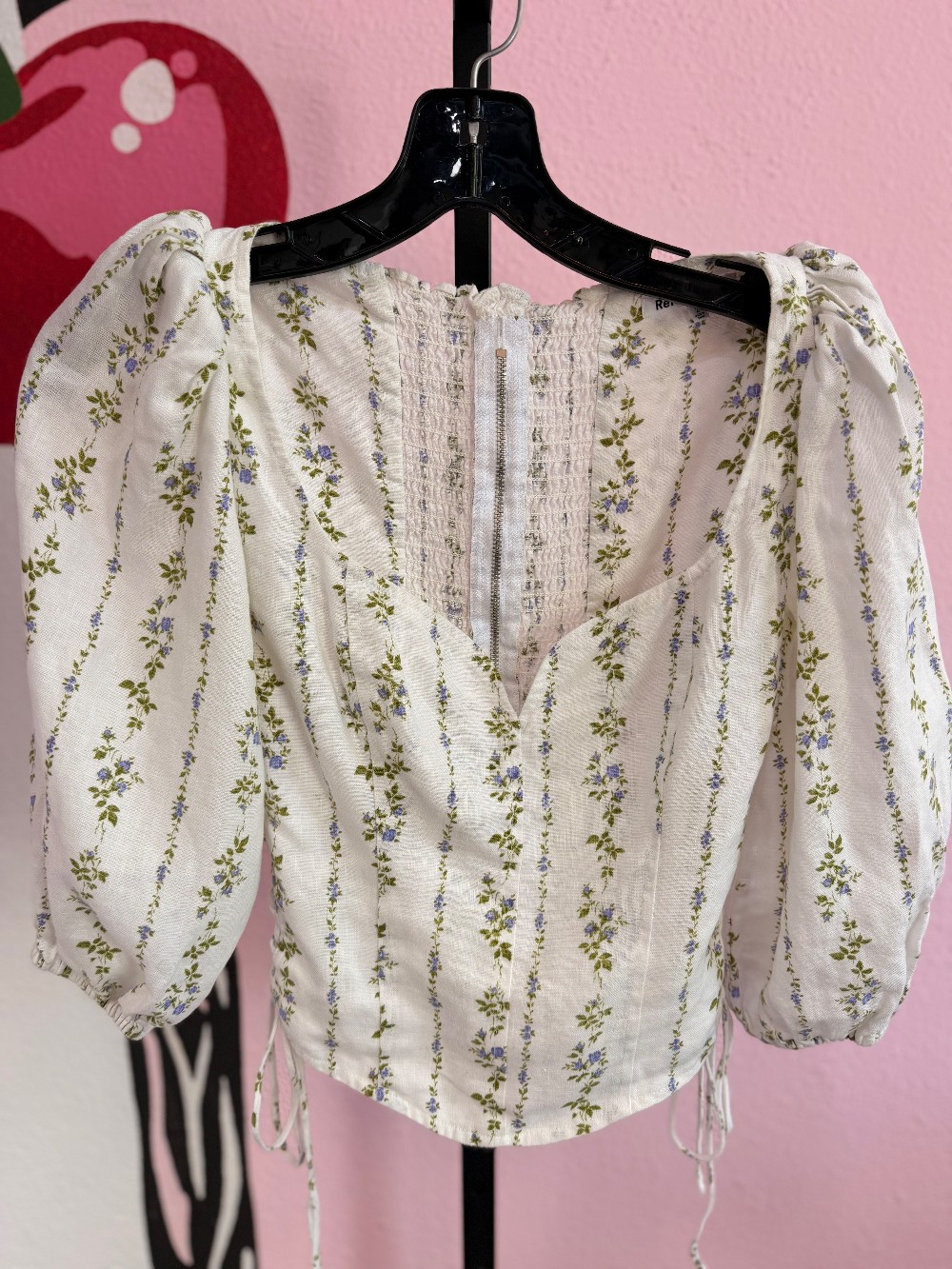 Reformation Floral Puff Sleeve Top
