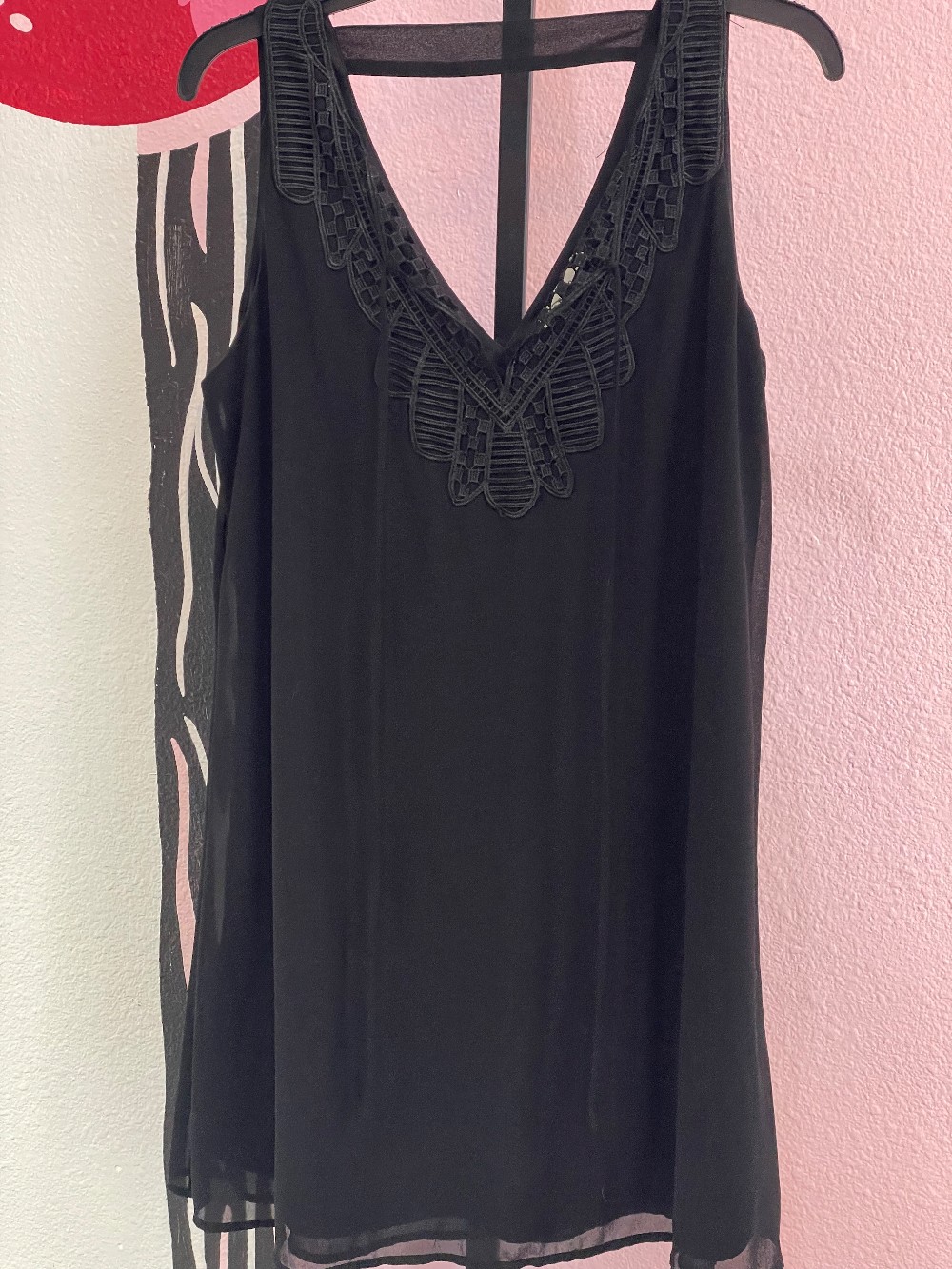 Entro Embroidered V-Neck Swing Dress