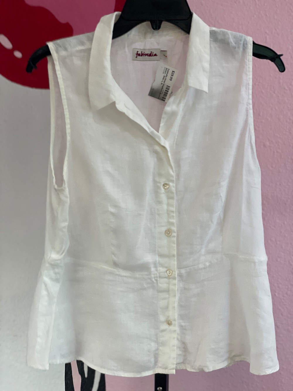 Fabindia Linen Peplum Button Down