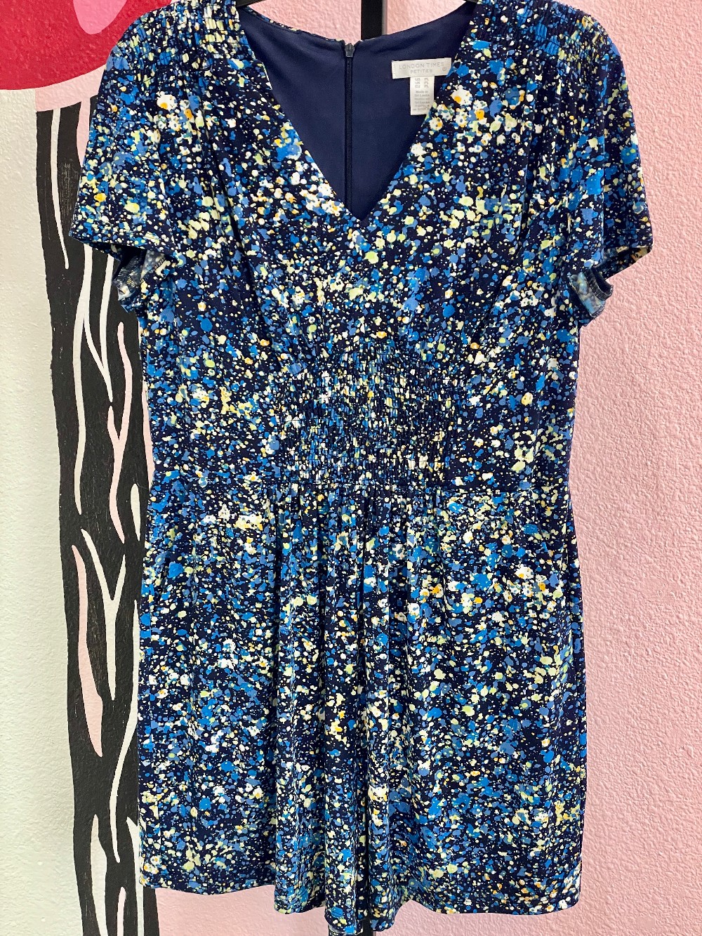 London Times Paint Splatter Romper