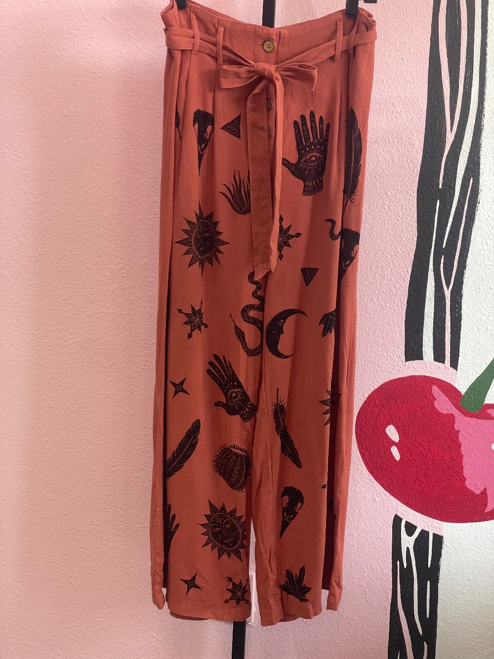 Segrasoul Desert Print Cotton Wideleg Pants