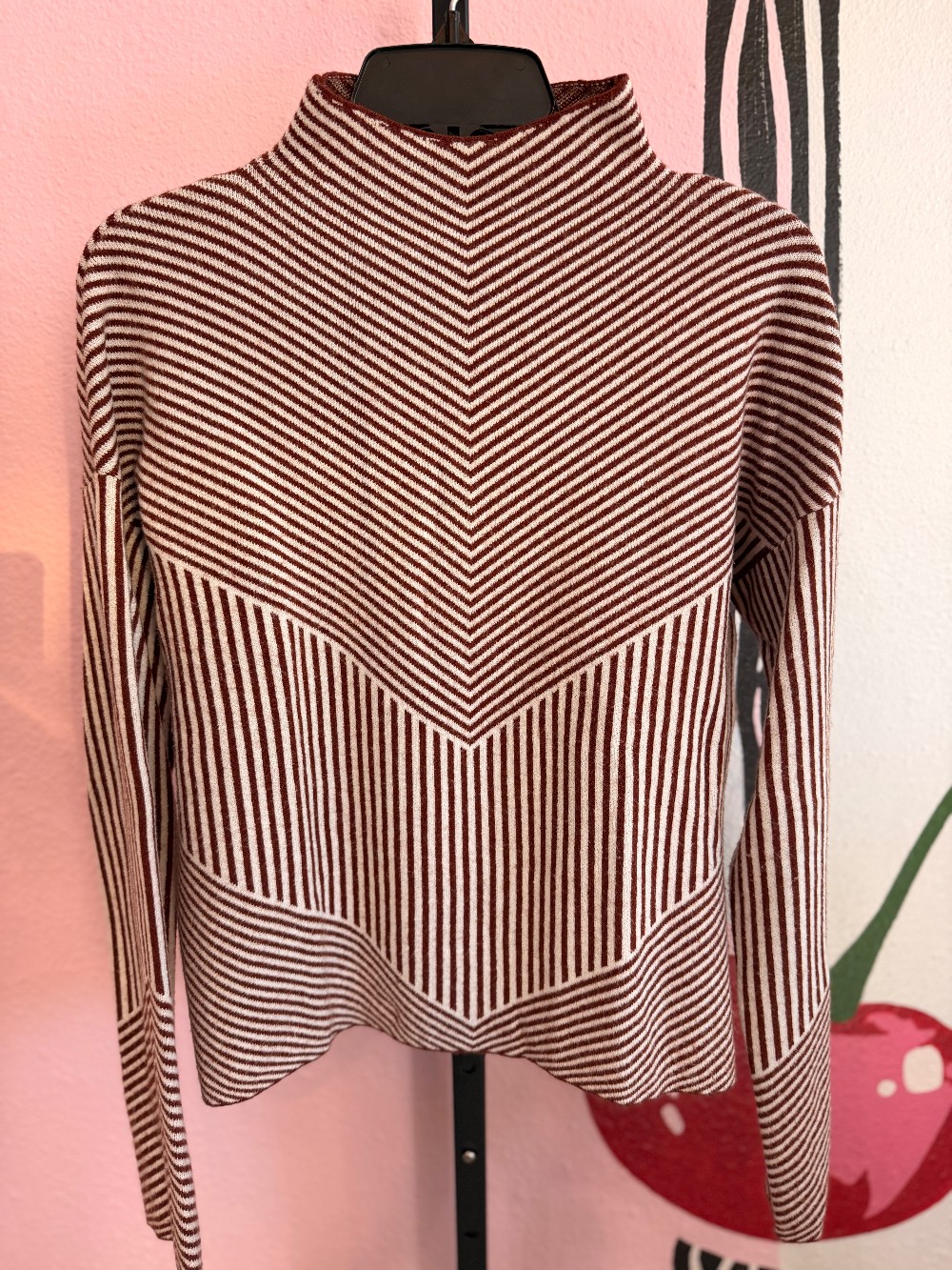 Cynthia Rowley Striped Mock Neck Sweater