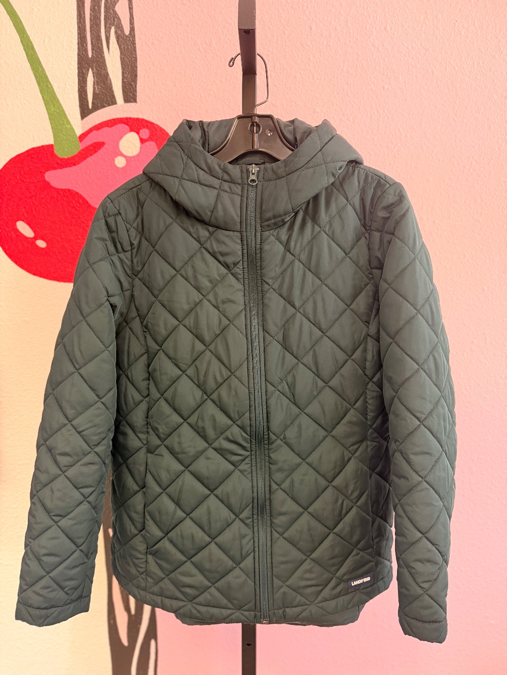 Lands End Quilted Hooded Coat
