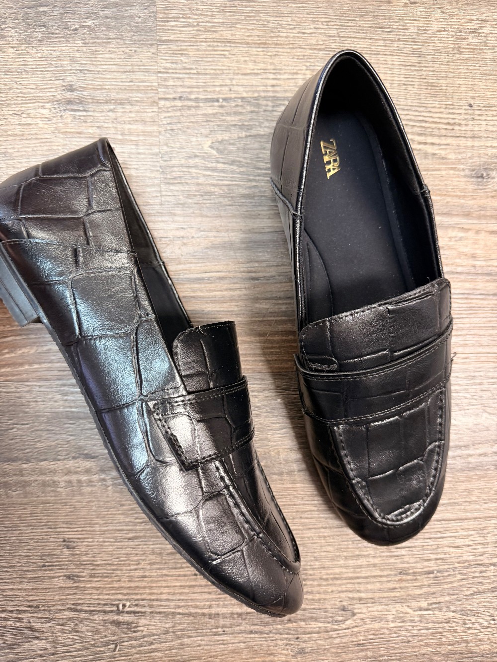 Zara Croc Loafer Shoes