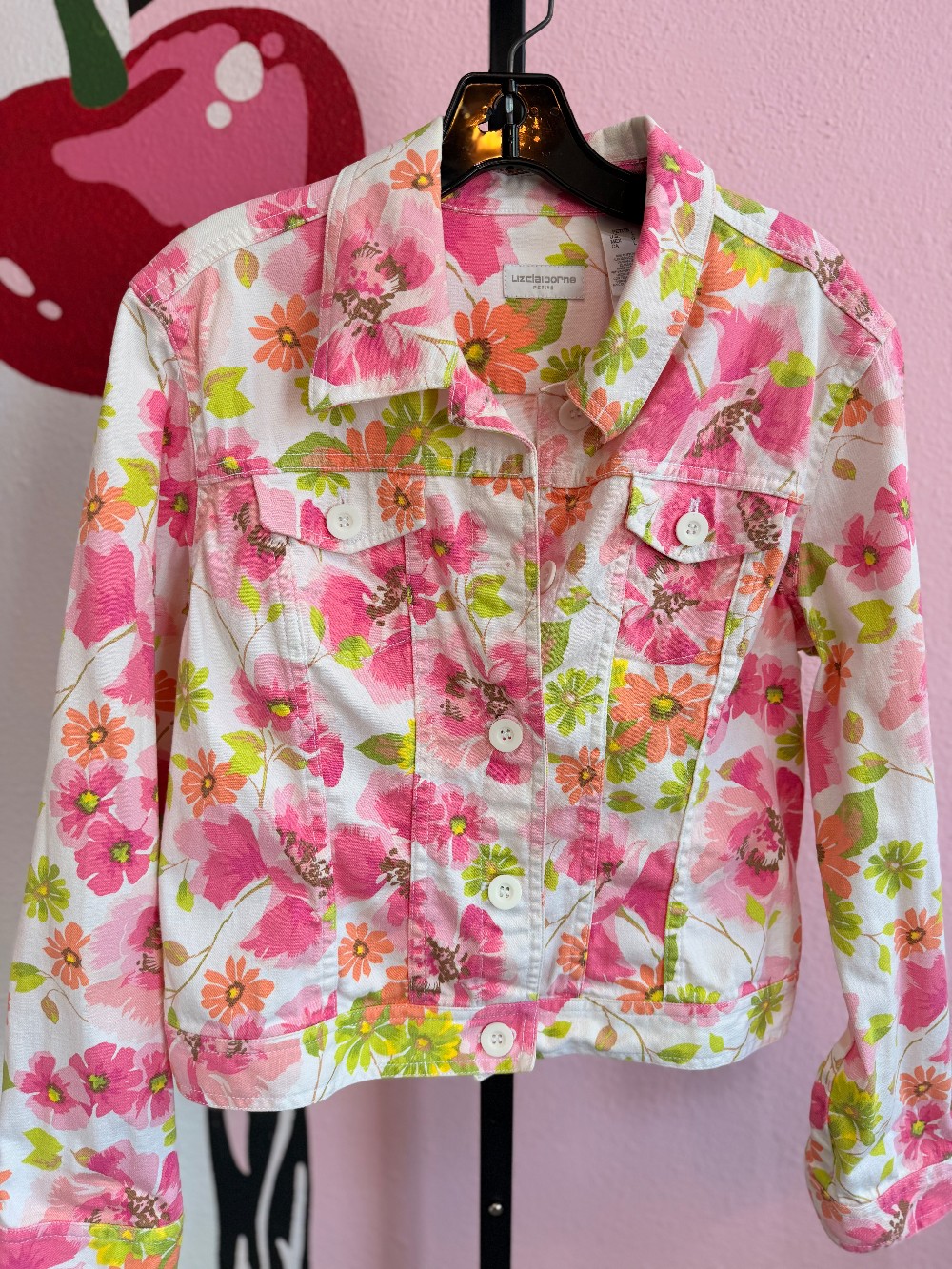 Liz Claiborne Floral Denim Jacket