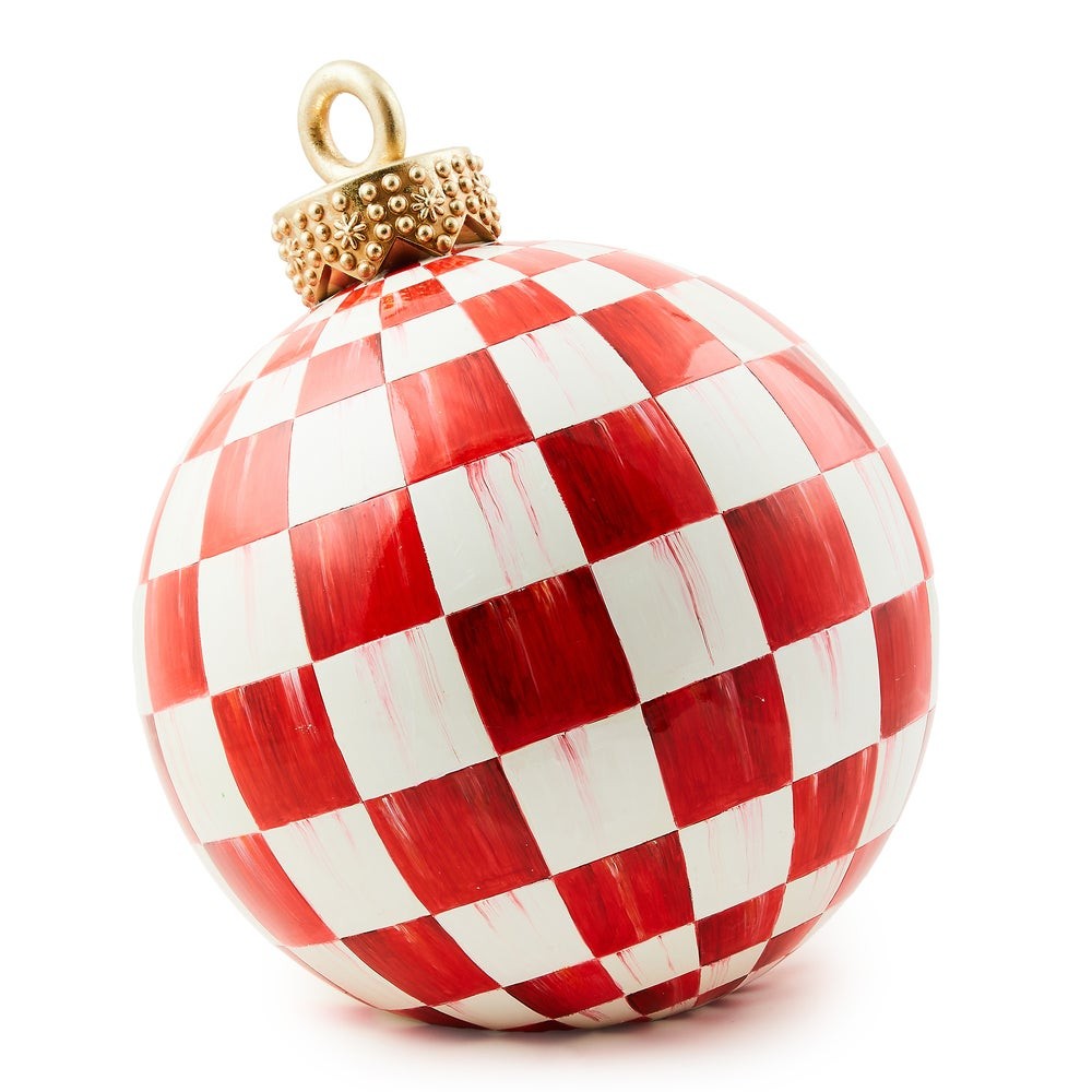 MacKenzie Childs - Red Check Large Tabletop Ornament