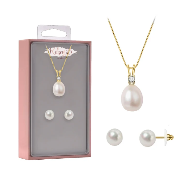 Pearl CZ Box Set - Gold - White