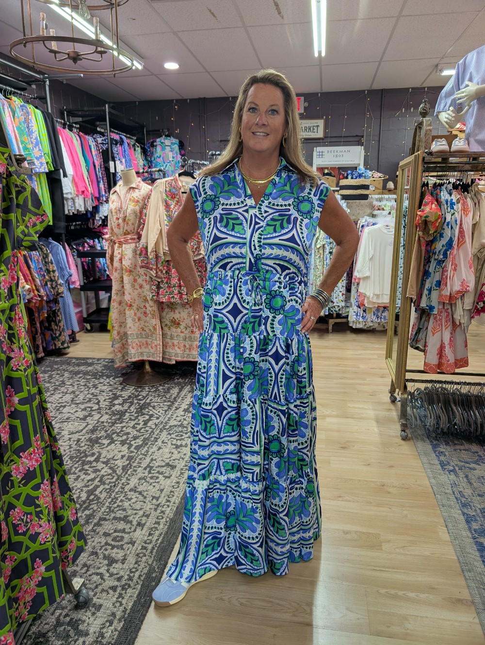 Pinch - Floral Tiered Maxi Dress - Deep Blue