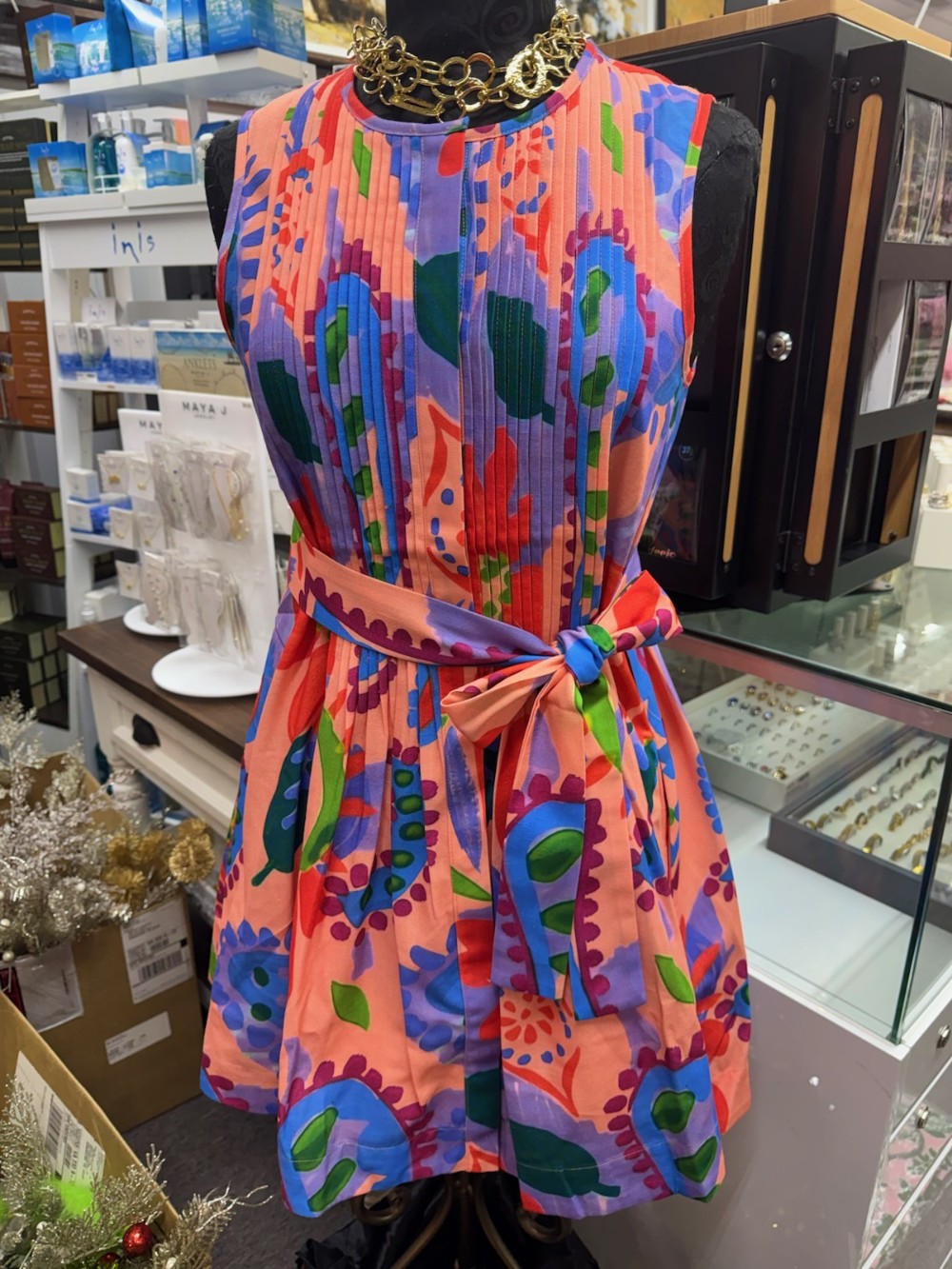 Joy Joy - Mini Pleated Dress - Happy Hibiscus