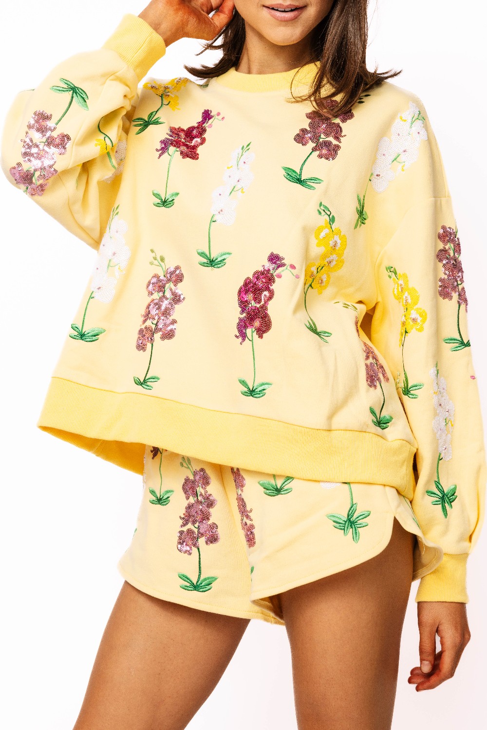 Queen of Sparkles - Yellow Multi Iris Sweatshirt