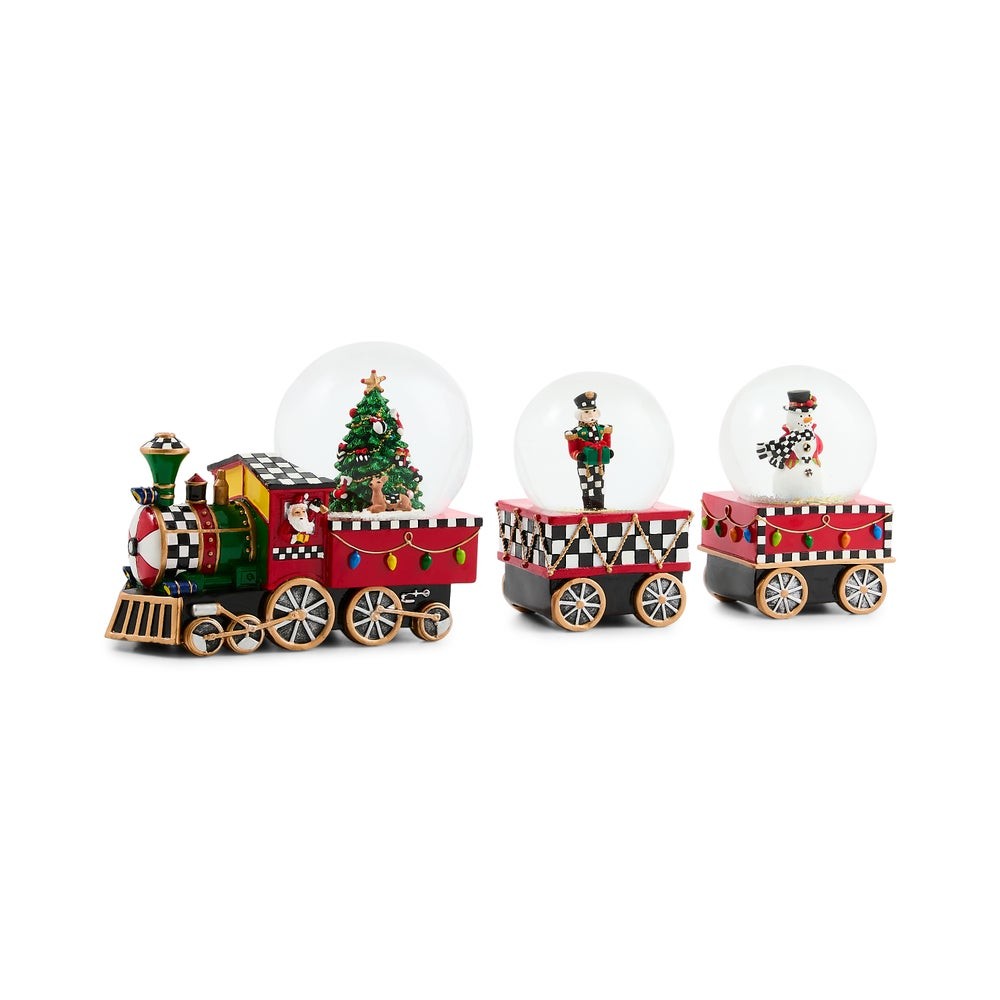 Mackenzie Childs - Holiday Train Snow Globe (Set of 3)