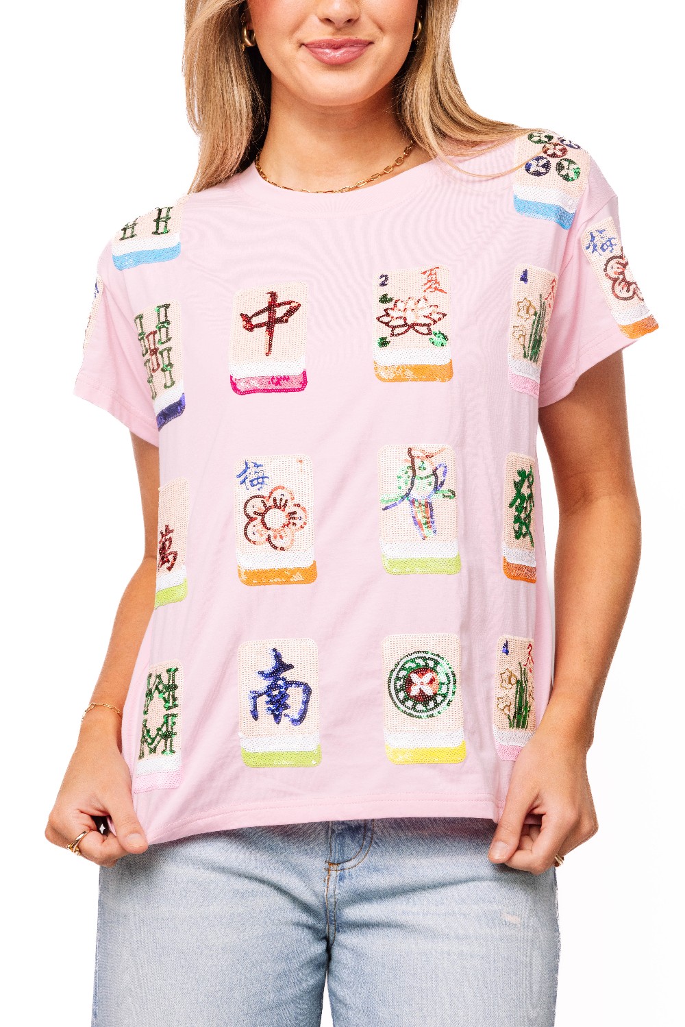 Queen of Sparkles - Pink Mahjong Tee