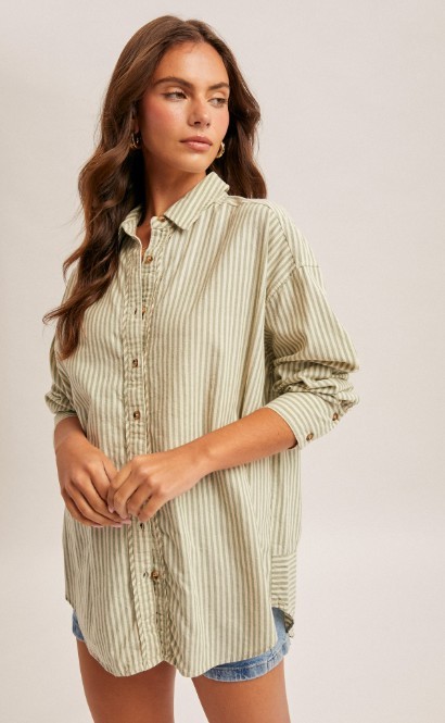 Hem & Thread - Long Sleeve Striped Button Up
