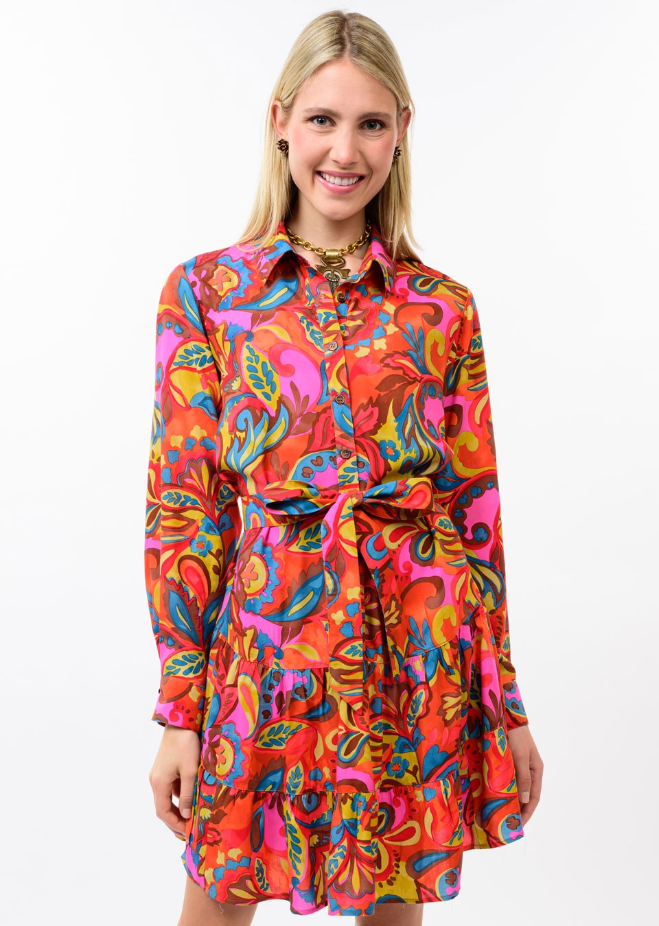 Uncle Frank - Flounce Hem Shirt Dress