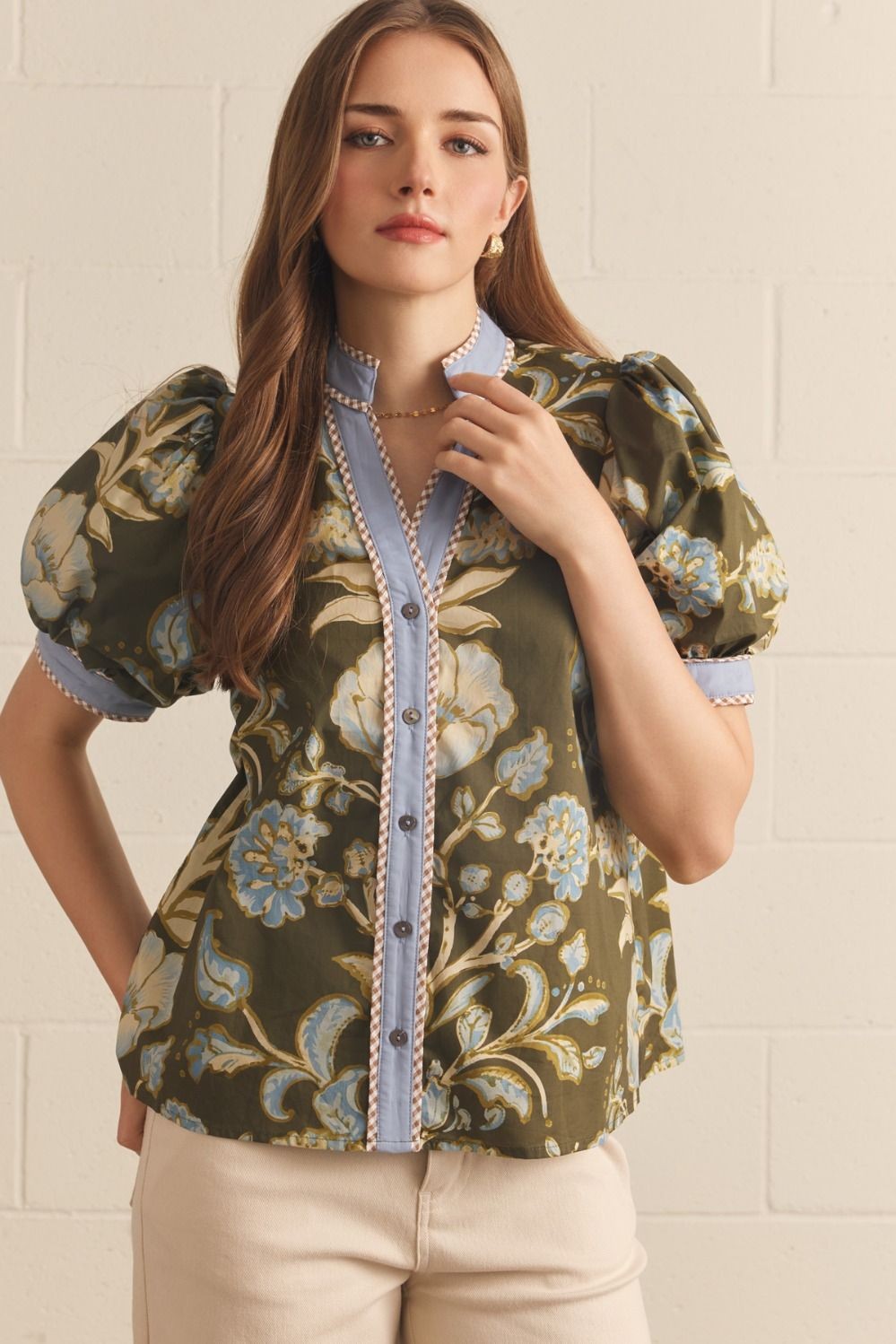 Entro - Chocolate Floral Top