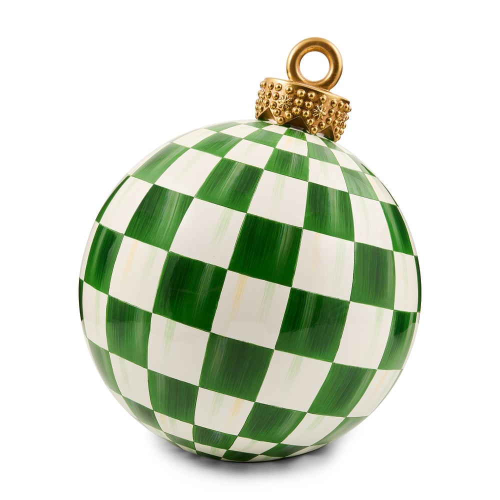 MacKenzie Childs - Green Check Large Tabletop Ornament