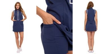 Aryeh - Mid Zip Mock Neck Dress - Navy