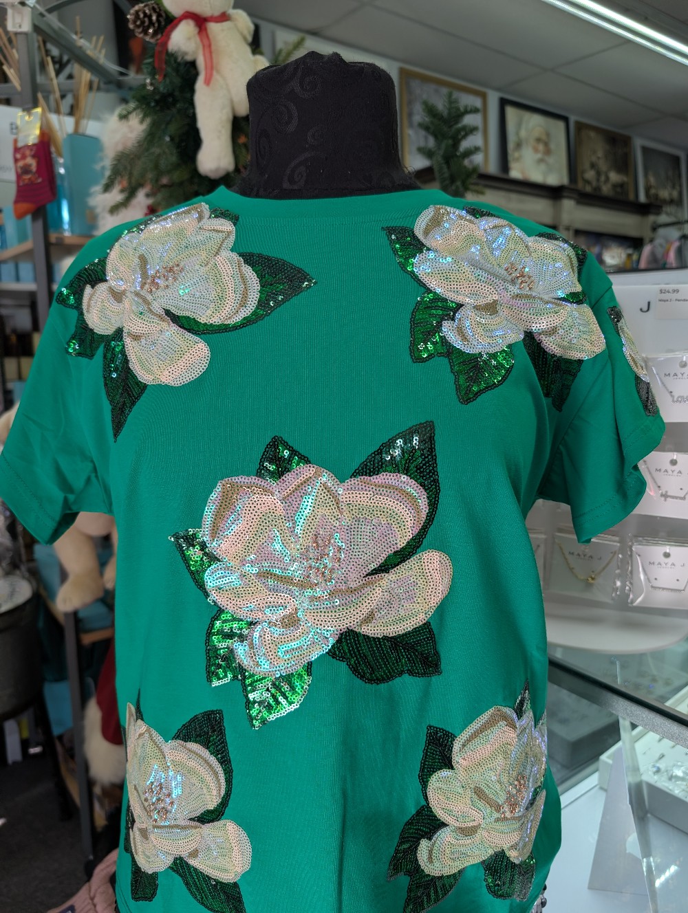 Queen of Sparkles - Green Magnolia Tee
