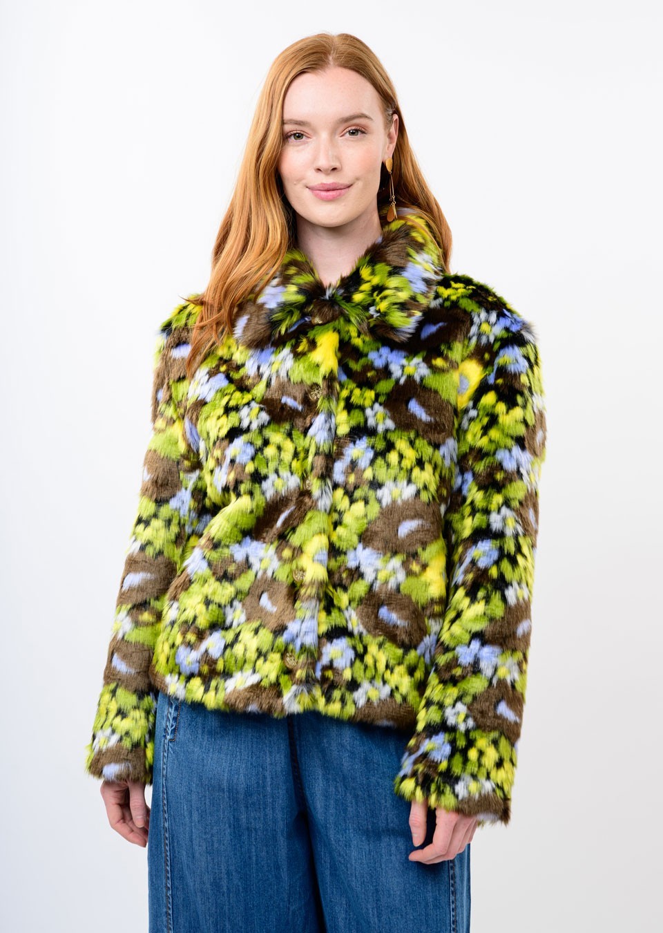 Ivy Jane - Floral Faux Fur Jacket