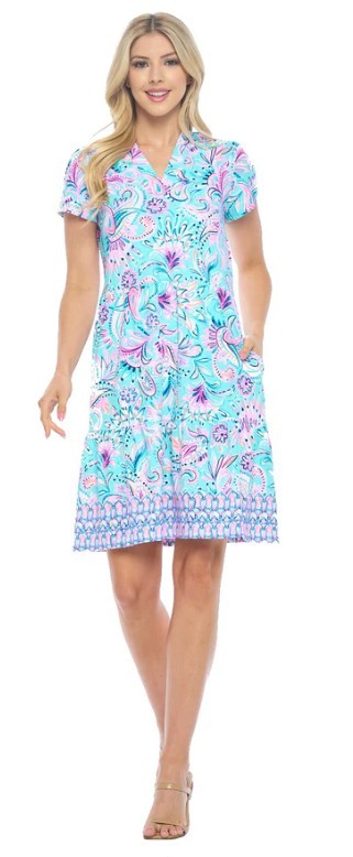 Aryeh - Natalia Short Sleeved Tiered Dress - Mint