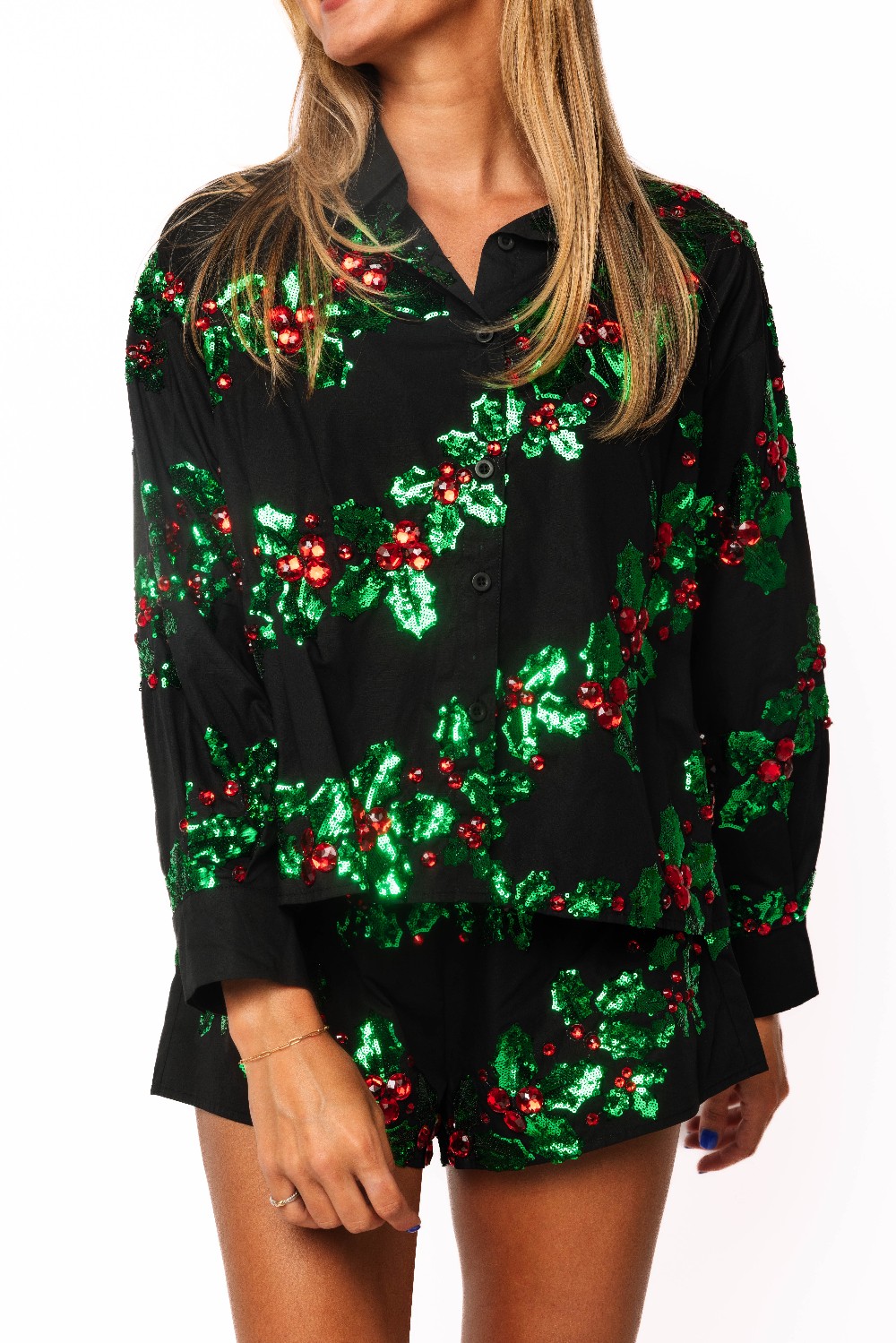 Queen of Sparkles - Holly Cotton Button Up Top