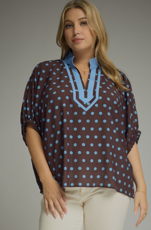 Entro Plus - Brown Polka Dot Shirt