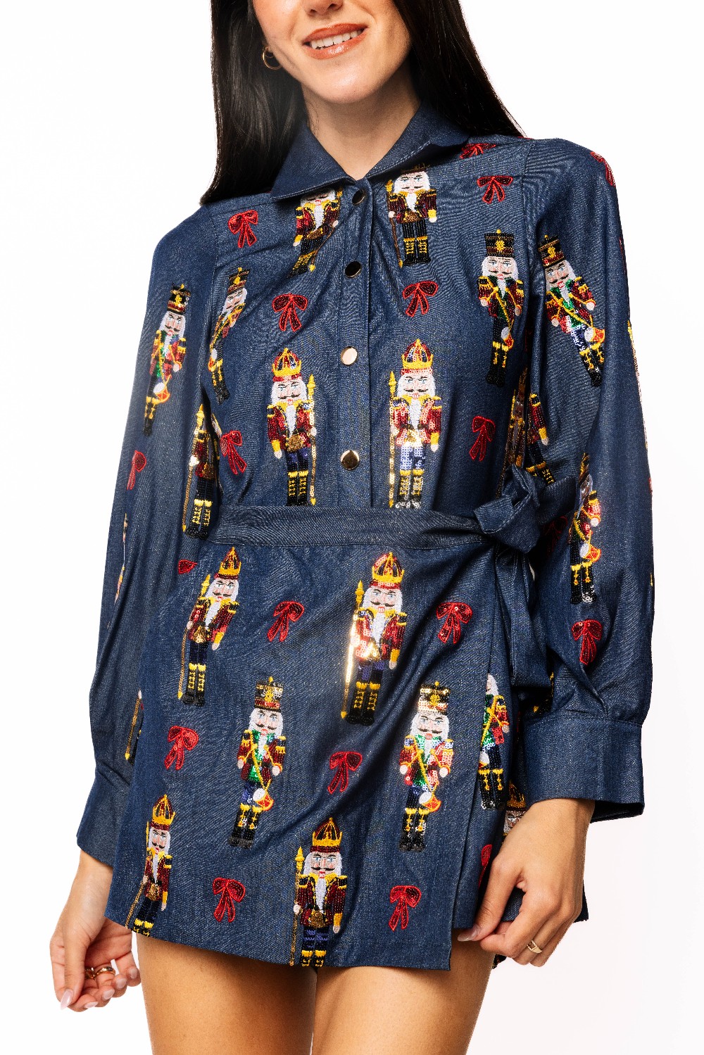 Queen Of Sparkles - Denim Nutcracker Romper