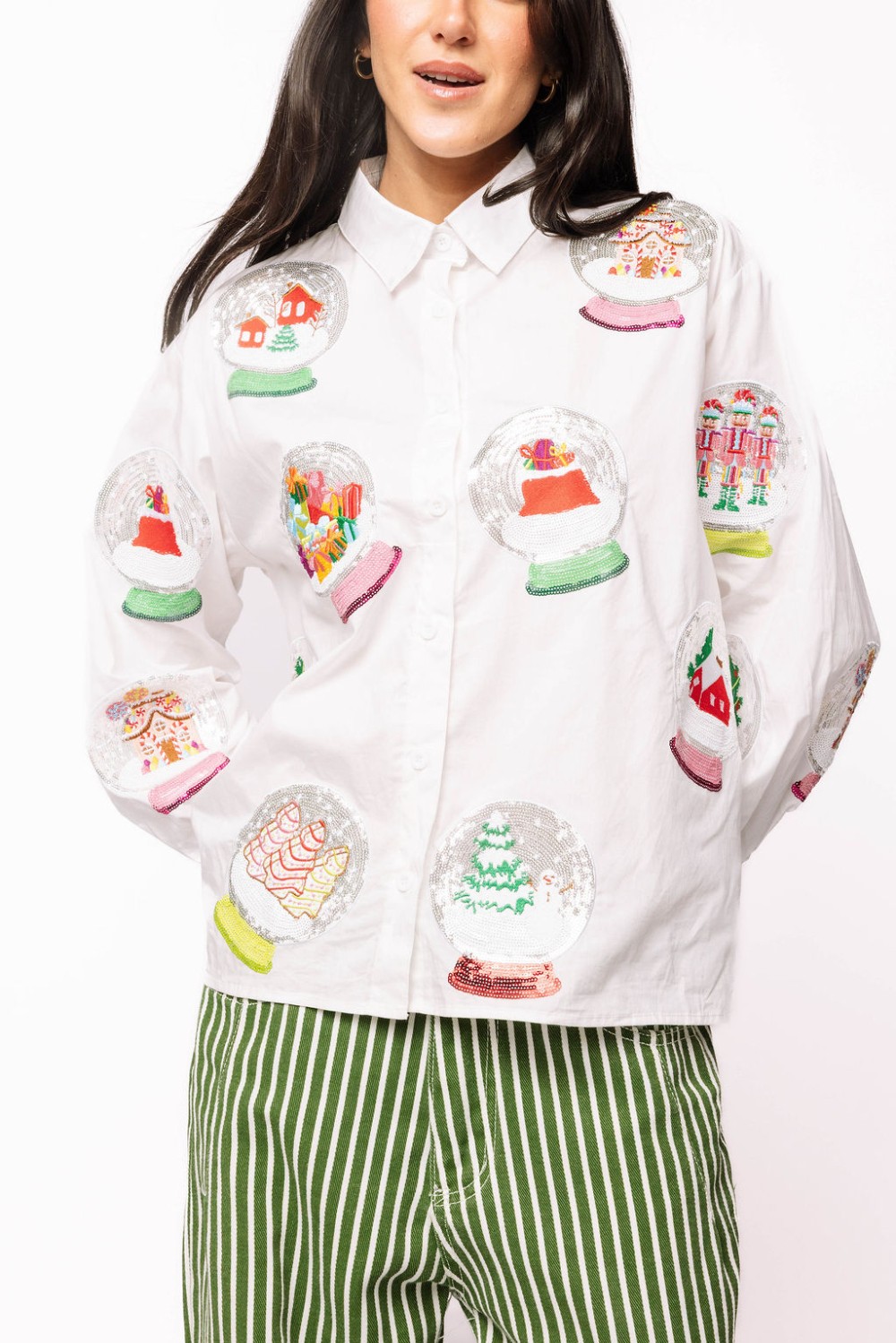Queen of Sparkles - Snow Globe Button Up