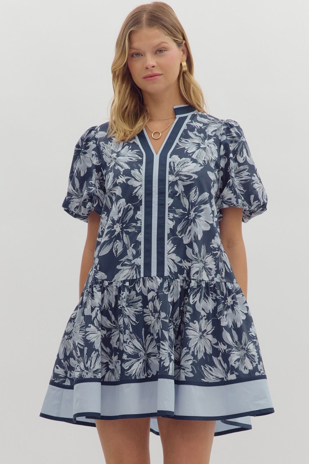 Entro - Navy Floral Dress