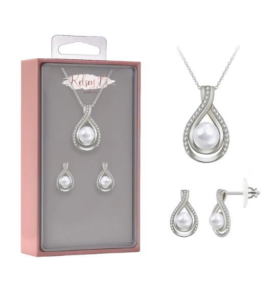 Pearl Infinity CZ Box Set - Gold - White