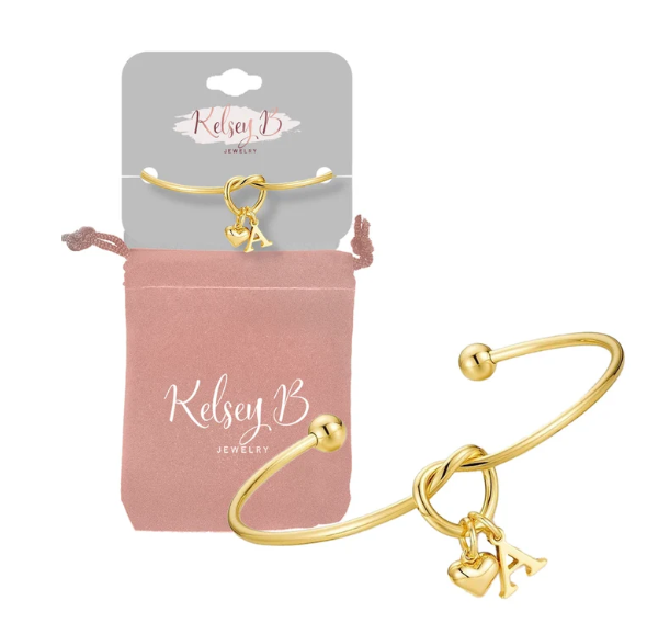 Kelsey B- Tied To You Initial Bangle Carded Pouch Letter A