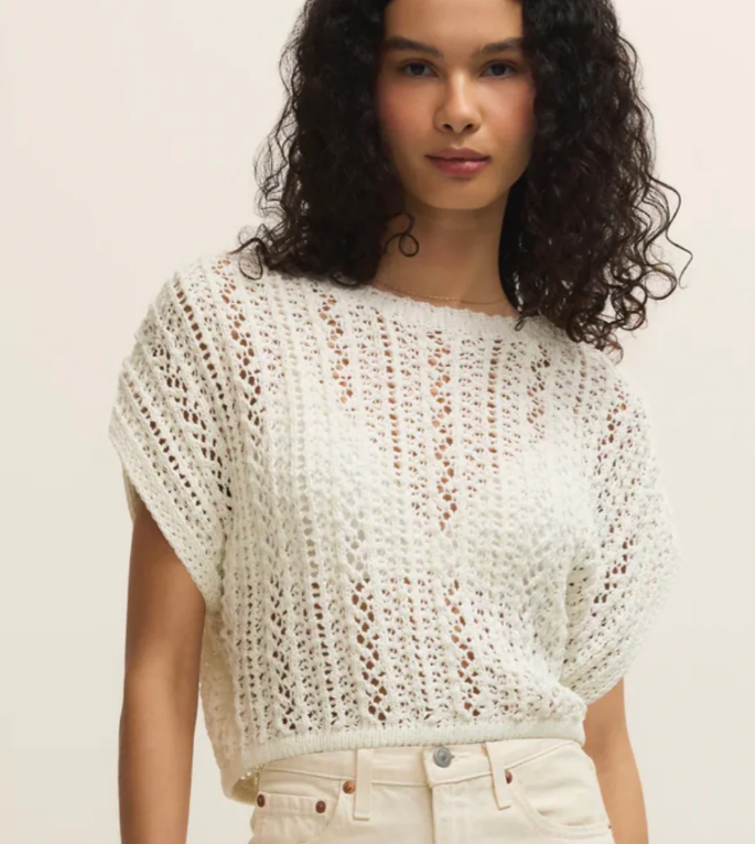 Z Supply - Ballest Cropped Crochet Top - Natural