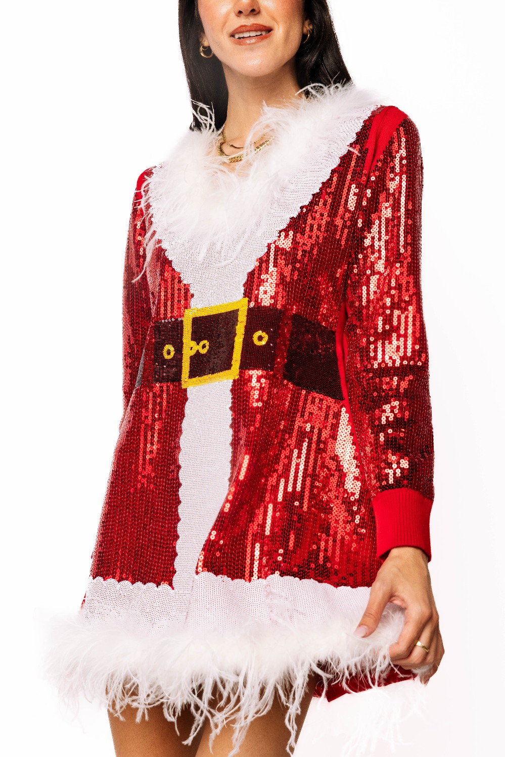 Queen Of Sparkles- Santa Dress -Red