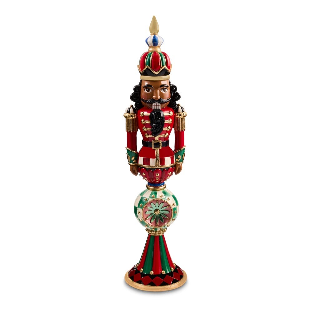 Mackenzie Childs - Timeless Tartan Resin Reflector Black Nutcracker