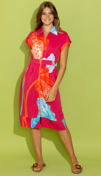 Alden Adair - Belle Dress - Pink Fluorescence