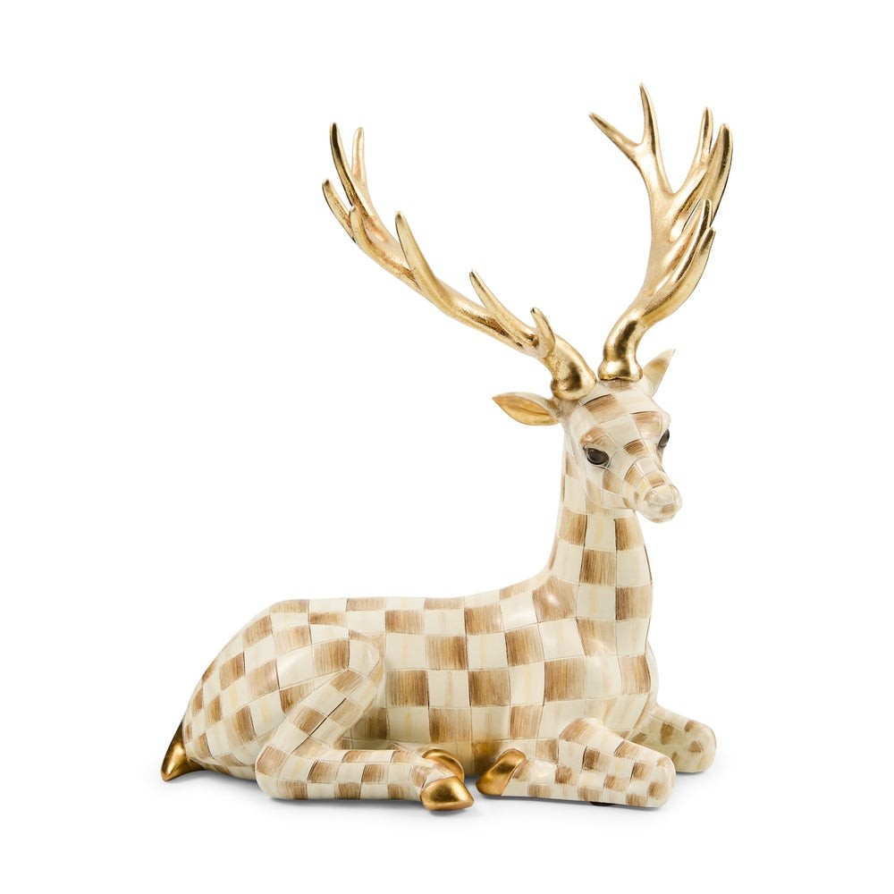 MacKenzie Childs - Mocha Check Resting Deer