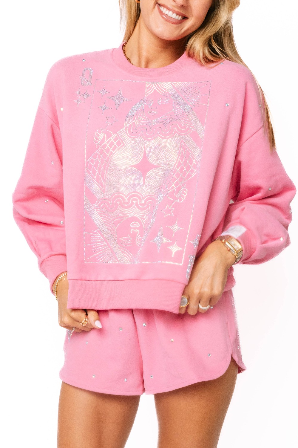 Queen of Sparkles - Pink Rhinestone Sweatshirt