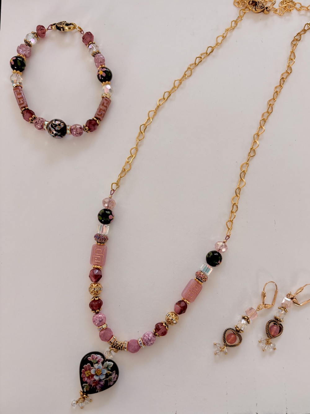 Heart Tensha necklace set
