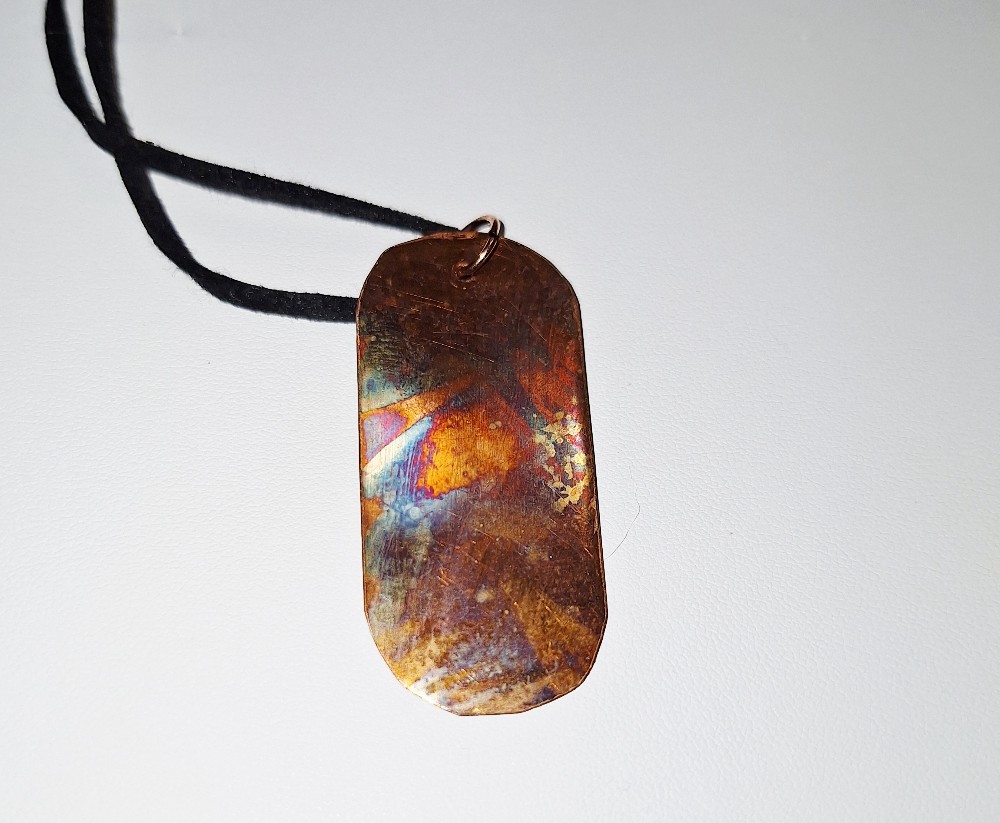 Copper Dog Tag Pendants